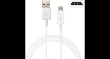 USB A naar Micro USB Kabel - 1 Meter Oplaadkabel 1x - Oplader kabel - Wit