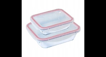 Pyrex COOK&CLICK 1,9 L + 0,8 L Set van 2 hermetische glazen bewaardozen