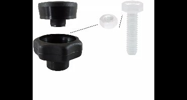 Sterknop 30 mm – geschikt voor M5 moer of bout – 2-delig – kunststof – 2 stuks