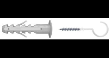 Fischer 90913 plug met schroefhaak - Wit - 2 stuks