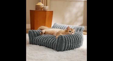 Topmast Sofa - Geribbelde Pluche - Antraciet - 91 x 68 x 25 cm