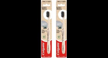 Colgate Tandenborstel - Bamboe Charcoal - Zacht & Milieuvriendelijk - Voordeelverpakking 2 Stuks