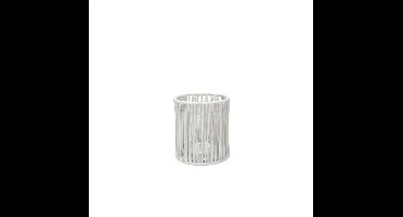 LEEFF - Theelichthouder TIMON rond - wit - 9 x 9 x 10 cm