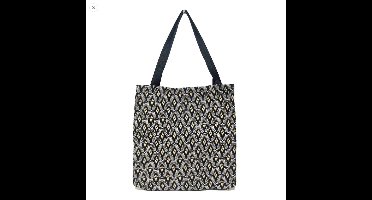 Boodschappentas - luxe gobelinstof - Luxor - Art Deco style - Zwart met goud