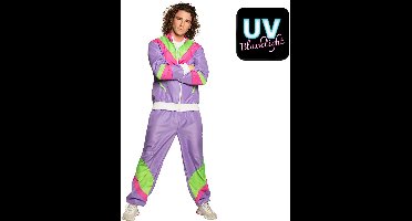 Boland - Trainingspak Retro dude paars (M) - Volwassenen - - 80's & 90's - Disco