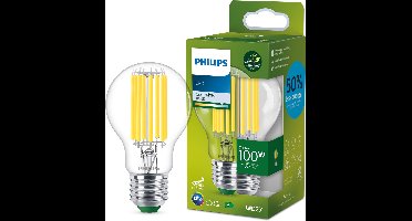 Philips Ultra Efficient LED lamp Transparant - 100 W - E27 - Koelwit licht