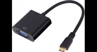 Mini HDMI naar VGA + 3,5mm Jack adapter / zwart - 0,15 meter