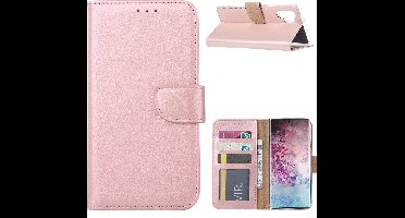 Ntech Portemonnee Hoesje Geschikt Voor Samsung Galaxy Note 10 Plus - Rose Goud