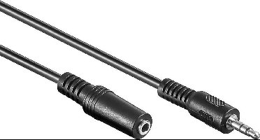 3,5mm Jack stereo audio verlengkabel - verguld / zwart - 0,50 meter