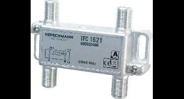 Hirschmann multitap TFC1621 met 2 uitgangen - 16,5 dB / 5-1218 MHz