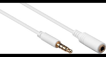 Goobay 3,5mm Jack 4-polig audio slim verlengkabel AWG28 - wit - 1 meter