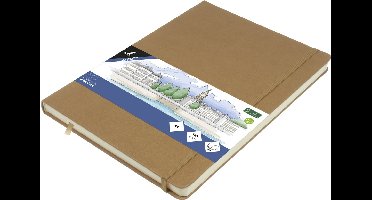 Kangaro schetsboek A4 - taupe - hardcover kaft - met elastiek en lint - K-861246