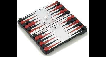 Backgammon casette magnetisch zwart kunststof 20cm