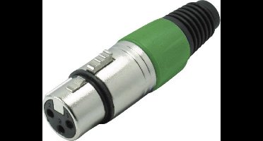 XLR 3-pins (v) connector met plastic trekontlasting - grijs/groen