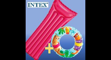 Luchtbed + GRATIS Zwemband | Opblaasband | INTEX | Zwemmen | Zwembad ring | Set van 2
