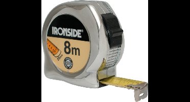 Ironside Rolbandmaat chroom professioneel 8 meter x 25mm
