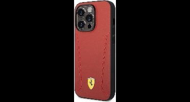 Ferrari Back Cover - Rood - Geschikt voor Apple iPhone 14 Pro - Slank & Schokabsorberend