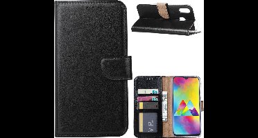 Ntech Portemonnee Hoesje Geschikt Voor Samsung Galaxy M20 - Zwart