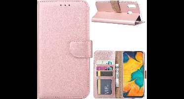 Ntech Portemonnee hoesje met Pasjesruimte Geschikt Voor Samsung Galaxy A30 - Rose Goud