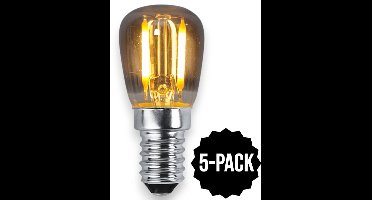5-Pack | Mini lampje - E14 - 1W - Super Warm Wit <2200K - Filament - Rookglas