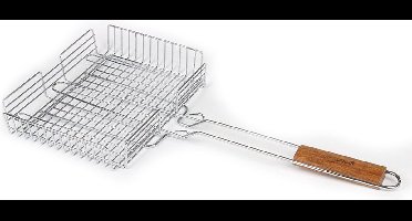 Elite BBQ/barbecue rooster - klem grill - metaal - 52x40x1cm - vlees/vis/groente - Extra groot formaat