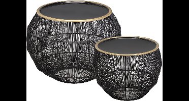 Set Bijzettafels - Torna Kanka - Rond - 55cm - Zwart - Metaal