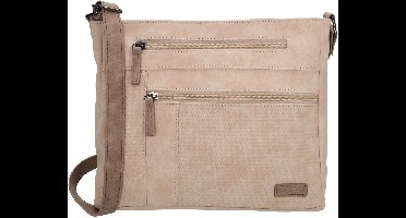 Beagles Brunete Crossbody Schoudertas met Handige Ritvakken - Dames Tas - Lichttaupe