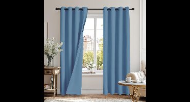 Boraboi ® Geluidsreducerende en Verduisterende Thermische Gordijnen met Oogjes voor Slaapkamer en Woonkamer, 175 x 140 cm