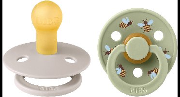 BiBs Studio Colour Fopspeen - Rond - 2 Stuks - 18+ Mnd - Bumblebee Mushroom