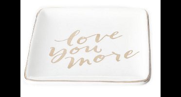 SCHAALTJE/BORD LOVE YOU MORE WIT KERAMIEK 10CM