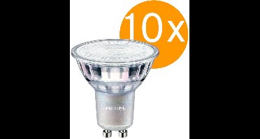 10 stuks | OP=OP Philips LED GU10 4.9W/930 60º 365lm Dimbaar | Beste kleurweergave | GU10 | Warm Wit | 4.9 watt | 25.000 Branduren