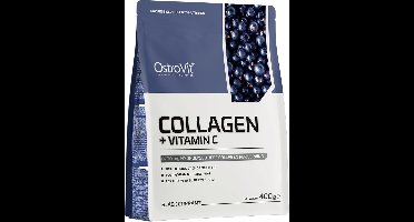 OstroVit - Collagen + Vitamin C - 400 g - black currant - Voor huid en sterke gewrichten jong en oud - gehydrolyseerd rundercollageen en Vitamine C