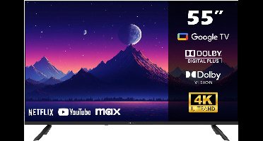 Horizon Smart TV 55 inch - 4K ULTRA HD LED Televisie - XT Line - Google TV WiFi - Voice Assistant - Frameless Slim Design