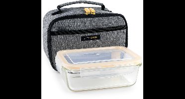 Lunchtrommel met accessoires Ibili 753401g Grijs Polyester Borosilicaatglas 21 x 13 x 14 cm