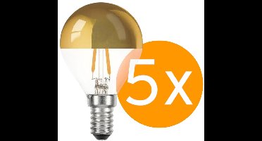 5 stuks | Ledmaxx LED kopspiegellamp goud 4W 360lm 2700K Niet-Dimbaar A60 | E14 | Extra Warm Wit | 4 watt | 20.000 Branduren