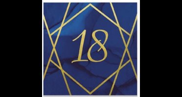 Witbaard Servetten '18' 33 Cm Papier Goud/blauw 16 Stuks