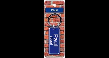 Paper Dreams Sleutelhanger Straatnaam Paul 9 Cm Staal Blauw