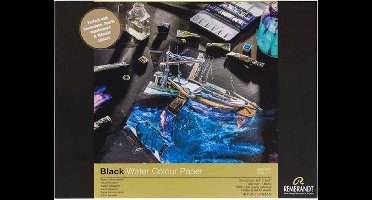 Rembrandt Aquarelverfpapierblok zwart papier 24 x 32 cm 10/360 g