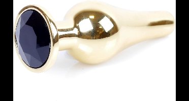 Power Escorts - Groot Formaat Butt plug 9.5 cm - vette Dia 3 cm - Super Stijlvol Gouden kleur met Zwarte Steen - Anaal plug - Opwindend en Stimulerend - Gemakkelijk gebruikbaar - Handige verpakking