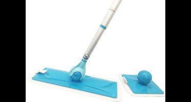 Aqua Laser Vloermop | Microvezelmop set met gratis 6 microfiber doeken en gratis raamwisser | Clickball – Dweil - vloerreiniger - dweilset – vloerwisser – dweilsysteem compleet – voordeelset – voor tegel en houten vloeren met draaibare schanier