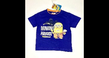 Minions T-shirt - Minions Paradise - blauw - maat 92/98 (3 jaar)
