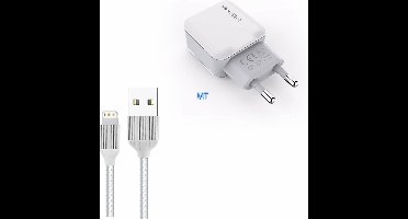 GREEN ON 2 in 1 Double USB Lightning Charger A2202 | incl. Lightning kabel | voor iPhone 13 / 12 / 11 / Pro / Max / X / Xs/ XR / MAX / 8 / 8 Plus / SE / 2020 / 5S / 5 / 5C / 6S / 6 Plus / 7 / 7 Plus