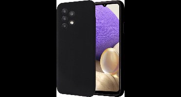 Hoesje geschikt voor Samsung Galaxy A32 5G - Matte Back Cover Microvezel Siliconen Case Hoes Zwart