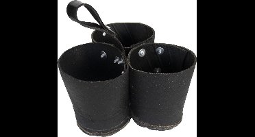 Esschert Design Bloempot Triple 25,6 X 25,7 X 16 Cm Rubber Zwart