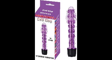 Power Escorts Drill King Paarse Ribbel G spot en Clitoris Stimulator - 10 Speed - Lengte 16,8 cm - BR76
