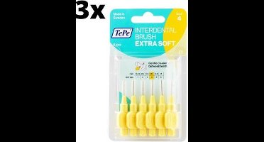 TePe Extra Soft Geel 0,70mm 3 x 6 stuks - Voordeelverpakking