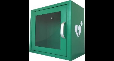 AED kast - metaal - binnen - groen - met alarm