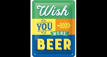 Wandbord - Wish You Were Beer - 15x20 cm