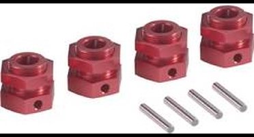 Reely 1:5 Aluminium velgmeenemers 24 mm 6-kant Rood (metallic) 1 stuk(s)