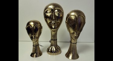 Hoofd - 3 set - Goud - Ornament - Milko - 32cm - Ø13cm